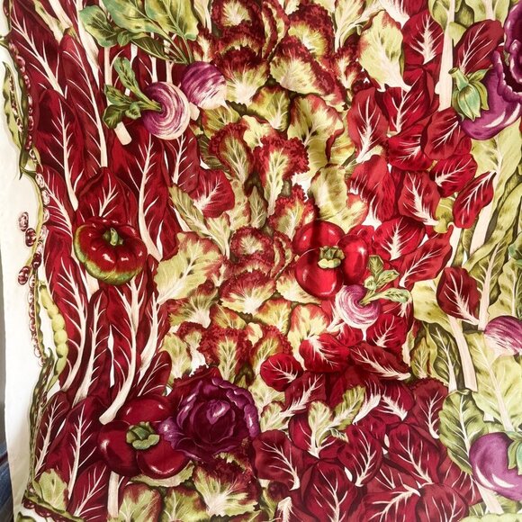 Vintage Aquascutum Vegetable Garden All Over Print Silk Twill Scarf - Picture 2 of 9